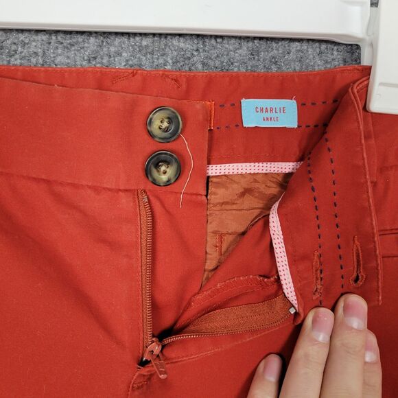 CARTONNIER Anthropologie Orange Charlie Ankle Zip Pants SIZE 8 - Picture 5 of 13